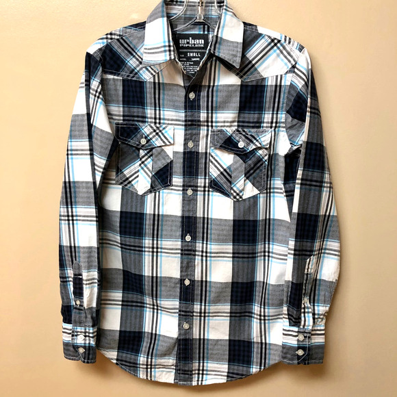 Urban Pipeline Plaid Button Down Shirt Men's SMALL - Picture 1 of 9